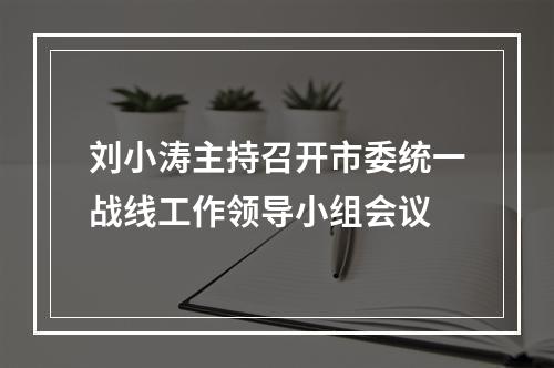 刘小涛主持召开市委统一战线工作领导小组会议