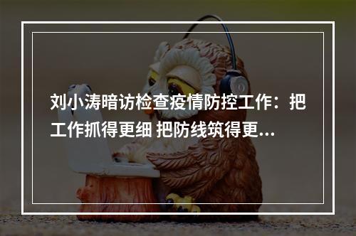 刘小涛暗访检查疫情防控工作：把工作抓得更细 把防线筑得更牢
