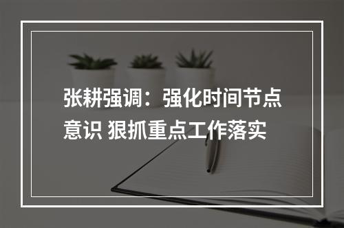 张耕强调：强化时间节点意识 狠抓重点工作落实