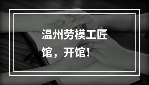 温州劳模工匠馆，开馆！