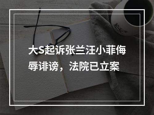 大S起诉张兰汪小菲侮辱诽谤，法院已立案