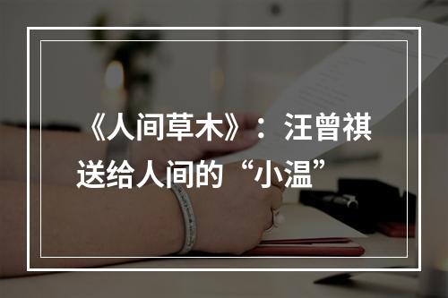 《人间草木》：汪曾祺送给人间的“小温”