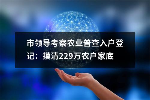 市领导考察农业普查入户登记：摸清229万农户家底