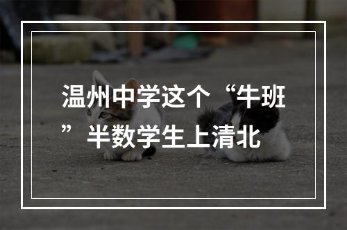 温州中学这个“牛班”半数学生上清北