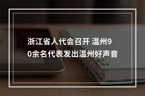 浙江省人代会召开 温州90余名代表发出温州好声音