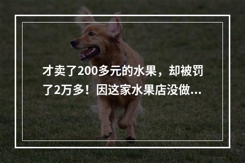 才卖了200多元的水果，却被罚了2万多！因这家水果店没做一件事…