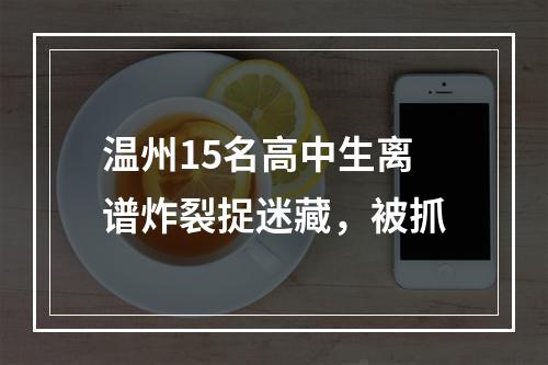 温州15名高中生离谱炸裂捉迷藏，被抓
