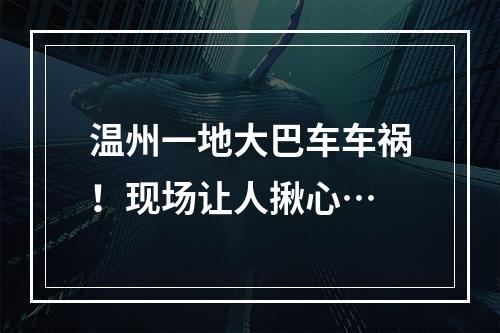温州一地大巴车车祸！现场让人揪心…