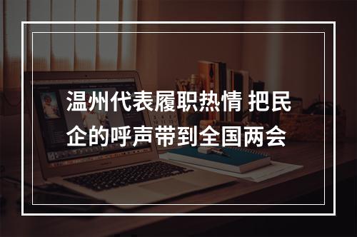 温州代表履职热情 把民企的呼声带到全国两会