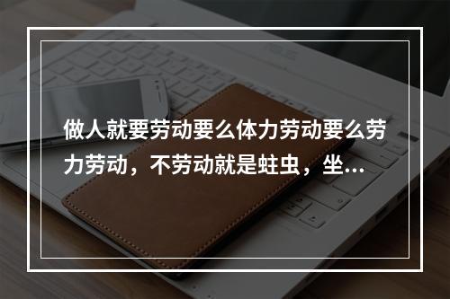 做人就要劳动要么体力劳动要么劳力劳动，不劳动就是蛀虫，坐家吃山空