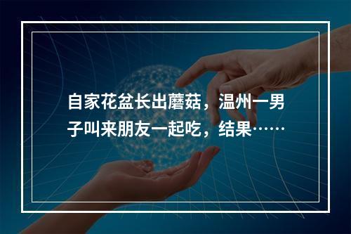 自家花盆长出蘑菇，温州一男子叫来朋友一起吃，结果……