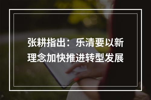 张耕指出：乐清要以新理念加快推进转型发展