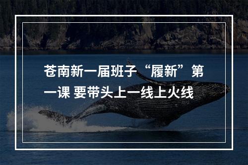 苍南新一届班子“履新”第一课 要带头上一线上火线