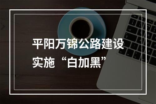 平阳万锦公路建设实施“白加黑”