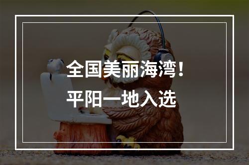 全国美丽海湾！平阳一地入选