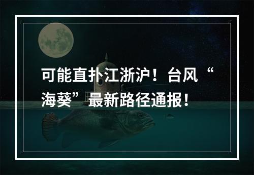 可能直扑江浙沪！台风“海葵”最新路径通报！