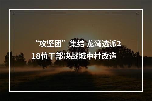 “攻坚团”集结 龙湾选派218位干部决战城中村改造