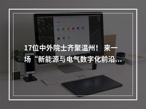 17位中外院士齐聚温州！ 来一场“新能源与电气数字化前沿技术”的头脑风暴