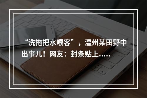 “洗拖把水喂客”，温州某田野中出事儿！网友：封条贴上...