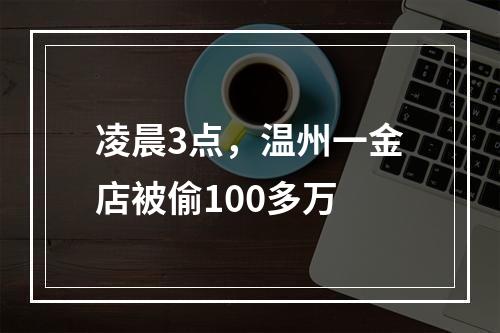 凌晨3点，温州一金店被偷100多万