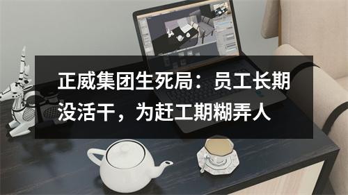 正威集团生死局：员工长期没活干，为赶工期糊弄人