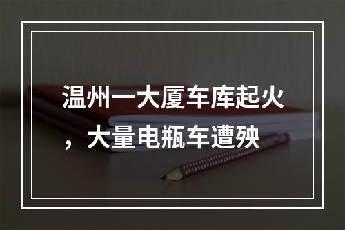 温州一大厦车库起火，大量电瓶车遭殃