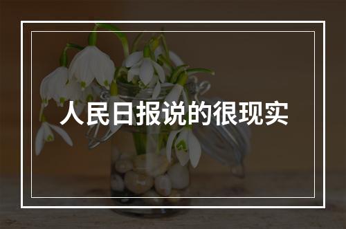 人民日报说的很现实