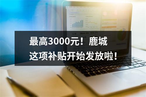 最高3000元！鹿城这项补贴开始发放啦！