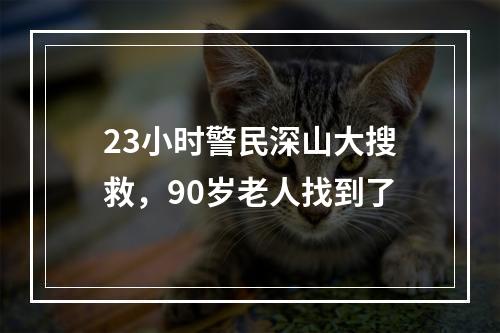 23小时警民深山大搜救，90岁老人找到了