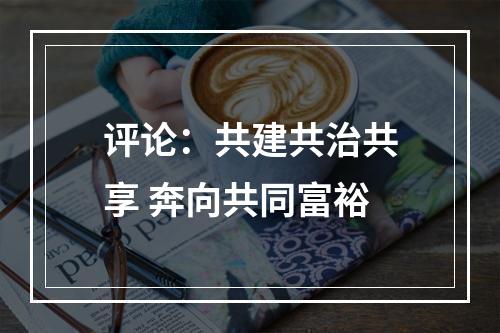 评论：共建共治共享 奔向共同富裕