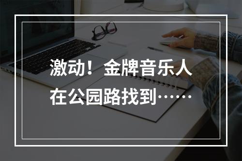 激动！金牌音乐人在公园路找到……