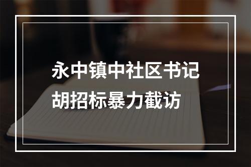 永中镇中社区书记胡招标暴力截访