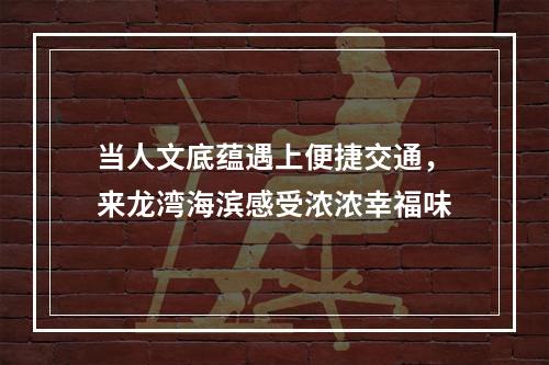 当人文底蕴遇上便捷交通，来龙湾海滨感受浓浓幸福味