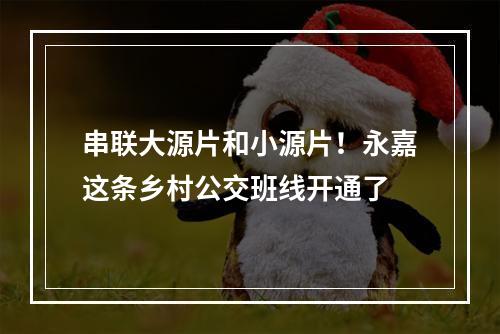 串联大源片和小源片！永嘉这条乡村公交班线开通了
