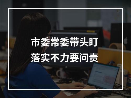 市委常委带头盯 落实不力要问责