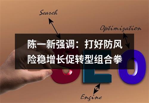 陈一新强调：打好防风险稳增长促转型组合拳