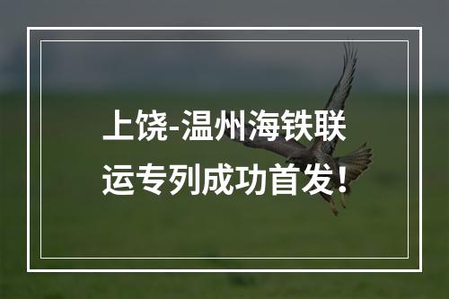上饶-温州海铁联运专列成功首发！