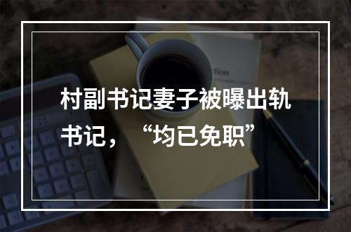 村副书记妻子被曝出轨书记，“均已免职”