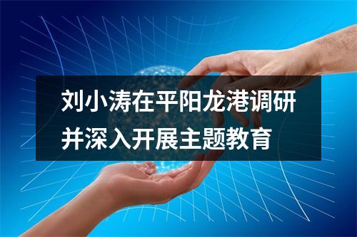 刘小涛在平阳龙港调研并深入开展主题教育