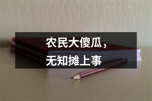 农民大傻瓜，无知摊上事