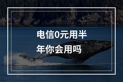 电信0元用半年你会用吗