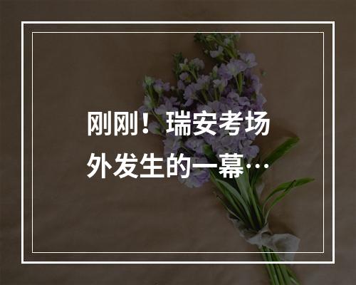 刚刚！瑞安考场外发生的一幕…