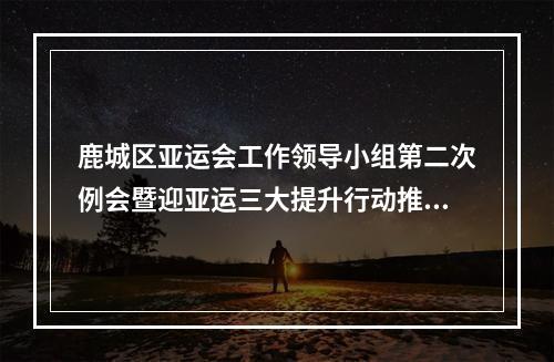 鹿城区亚运会工作领导小组第二次例会暨迎亚运三大提升行动推进会召开