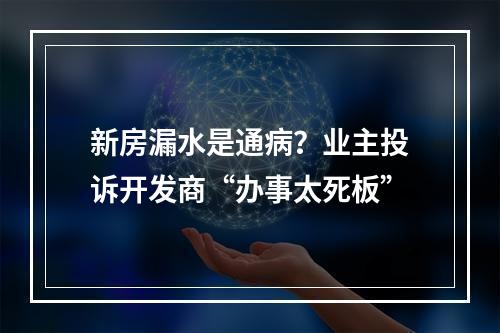 新房漏水是通病？业主投诉开发商“办事太死板”