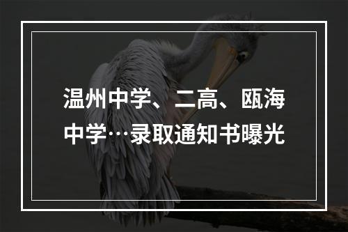 温州中学、二高、瓯海中学…录取通知书曝光