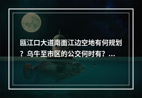 瓯江口大道南面江边空地有何规划？乌牛至市区的公交何时有？回应来了