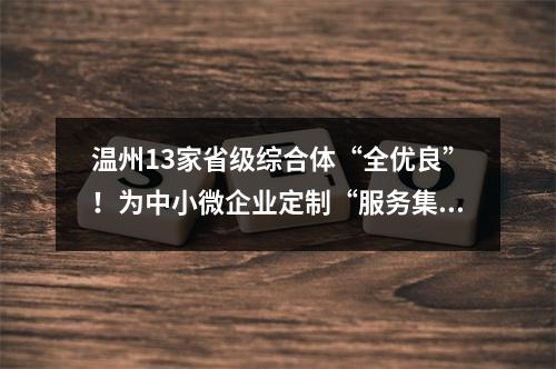 温州13家省级综合体“全优良”！为中小微企业定制“服务集装箱”