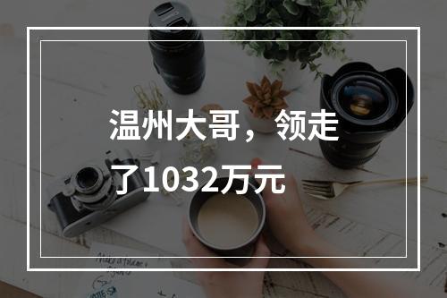 温州大哥，领走了1032万元