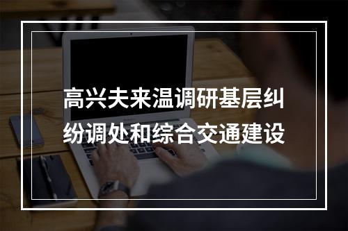 高兴夫来温调研基层纠纷调处和综合交通建设
