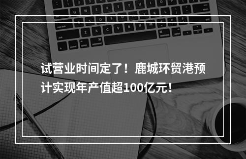 试营业时间定了！鹿城环贸港预计实现年产值超100亿元！